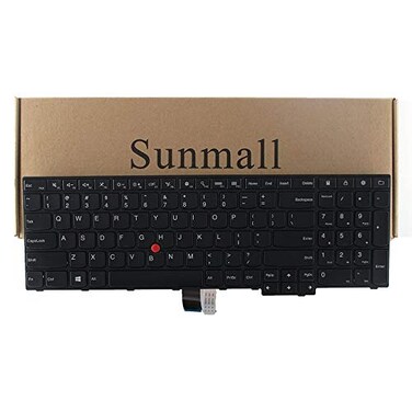 SUNMALL Laptop Keyboard Replacement with Frame Compatible with Lenovo Thinkpad E550 E550C E555 E560 E565 Series Laptop Black US Layout