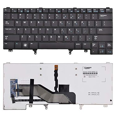 SUNMALL Replacement Keyboard with Backlit Compatible with Dell Latitude E5420 E5430 E6220 E6320 E6330 E6420 E6430 E6440 Series US Layout Black Without Pointer Stick