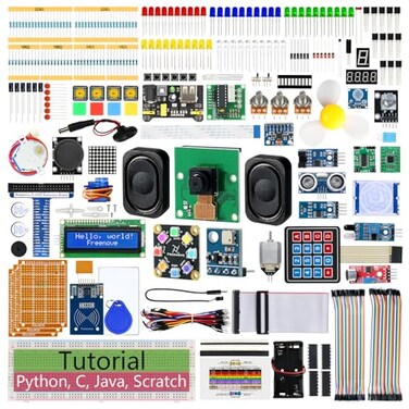 FREENOVE Freenove Complete Starter Kit for Raspberry Pi 5 4 B 3 B 500 Zero 2 W 1170Page Tutorial Python C Java Scratch Processing Code 386 Items 164 Projects Camera Speaker Raspberry Pi NOT Included