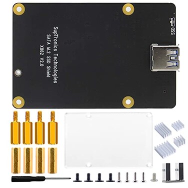 GeeekPi for Raspberry Pi 4X862 V20 M2 NGFF SATA SSD Storage Expansion Board with USB 31 Connection Support KeyB 2280 SSD Only
