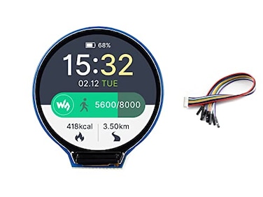 waveshare 128inch Round LCD Display Module 240240 Resolution 65K RGB LCD HAT for Raspberry Pi 4B3B3B2BZeroZero WZero WH Jetson NanoArduino STM32Embedded GC9A01 Driver SPI Interface
