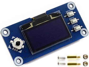 waveshare 13inch OLED Display HAT for Jetson Nano and Raspberry Pi 3B3B2BZeroZero WZero WH128x64 Pixels Screenwith Embedded Controller Communicating via SPI or I2C Interface