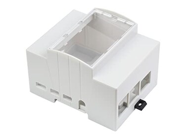 waveshare Waveshare Raspberry Pi 4 Case DIN Rail ABS Case Clear Top Window Large Inner Space Compatible with Various Raspberry Pi HATs