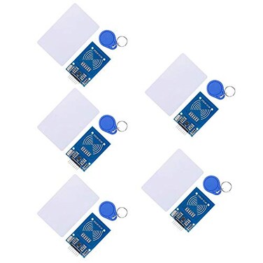 D-FLIFE 5pcs RFID Kit Mifare RC522 RFID Reader Module with S50 White Card and Key Ring for Arduino Raspberry Pi