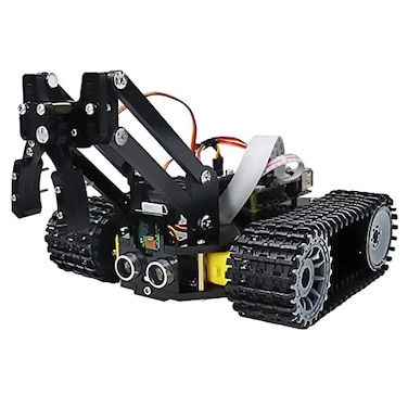 FREENOVE Freenove Tank Robot Kit for Raspberry Pi 5 4 B 3 B Zero 2 W Crawler Chassis Grab Objects Ball Tracing Line Tracking Obstacle Avoidance App Control Camera Servo Raspberry Pi NOT Included