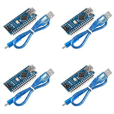 DORHEA 4PCS Dorhea for Nano V30 ATMEGA328P Module CH340C Chip 5V 16MHz Mini USB MicroController Board with USB Cable