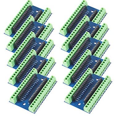 AITRIP 10PCS Nano Terminal Adapter Shield Expansion Board Compatible with Arduino Nano V30 AVR ATMEGA328PAU Module