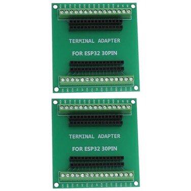 Create idea 2Pcs Green 30 Pin ESP32 Breakout Board Shield GPIO 1 Into 2 for 30PIN ESPWROOM32 Microcontroller Development Board 66x63mm