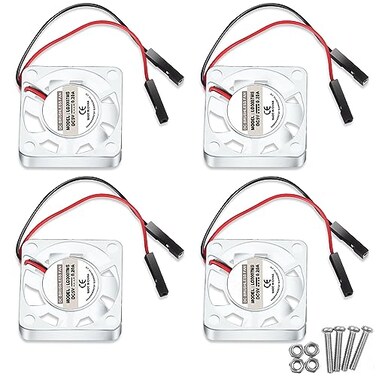 DORHEA Dorhea 4PCS 30x30x7mm Brushless 3007 Fan 33V5V Cooling Fan for Raspberry Pi 4 Model B 3 B 3 2 1 B RetroFlag NESPI Case