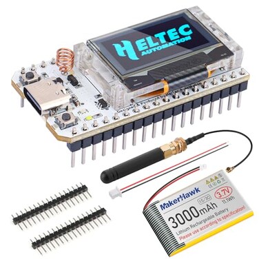MakerHawk ESP32 LoRa V3 Module Board with 3000mAh Battery Set with 863928MHz Antenna and SX1262 LoRa V3 Devices for Meshtastic Arduino LoRawan IOT