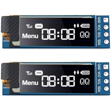 Frienda 2 Pieces I2C OLED Display Module 091 Inch I2C OLED Screen Driver Compatible with Arduino PowerSaving SelfIlluminating 33V 5VWhite Light