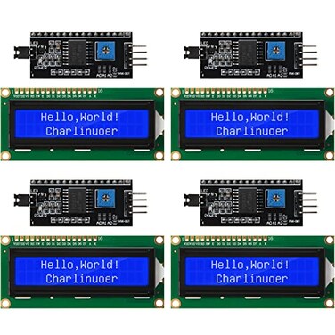 Weewooday 4set Iic TWI I2c LCD Serial Interface Adapter and Liquid Crystal Display Module Display Backlight Compatible with Arduino R3 Mega2560LCD 1602 16 x 2Blue