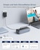 RayCue Raycue Triple Monitor USB C Docking Station MacBook Pro Docking Station with Power Adapter for MacBook M1M2M3Windows HDMI3 RJ45 10Gbps USB5 PD USB 30 2