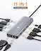 NOVOO USB C Docking Station Dual HDMI Adapter 11 in 1 Multi Display Docking Station Dual Monitor with 2 HDMI VGA 100W PD 4 USB USB C Hub Multiport Dongle Compatible with MacBookDellHPLenovo Laptops