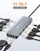 NOVOO USB C Docking Station Dual HDMI Adapter 11 in 1 Multi Display Docking Station Dual Monitor with 2 HDMI VGA 100W PD 4 USB USB C Hub Multiport Dongle Compatible with MacBookDellHPLenovo Laptops