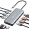 NOVOO USB C Docking Station Dual HDMI Adapter 11 in 1 Multi Display Docking Station Dual Monitor with 2 HDMI VGA 100W PD 4 USB USB C Hub Multiport Dongle Compatible with MacBookDellHPLenovo Laptops