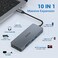 HOPDAY USB C Hub USB C Adapter MacBook ProAir Ipad Pro Adapter 10 in 1 with 4K HDMI Output Compatible for Laptop Surface Pro 8 and Other Type C Devices PD 100W USB 30 TF Card Reader
