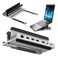 ACEPROAV AceProAV 7 Port USBC 14 Laptop Stand with Dual Display Docking Station Tablet Holder Hub Vertical Storage Desk OrganizerHDMI 8K30Hz USBA 5Gbps Ethernet 1Gbps 100W Power Delivery Space Gray