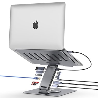 HC Laptop Docking Station for MacBook ProAirDellHPSurface 11in1 USB C Hub 360Rotatable Laptop Stand with USB Hub 4K HDMI USB 30 PD100W 35mm Audio Jack RJ 45 TFSD Reader Universal Laptop Dock