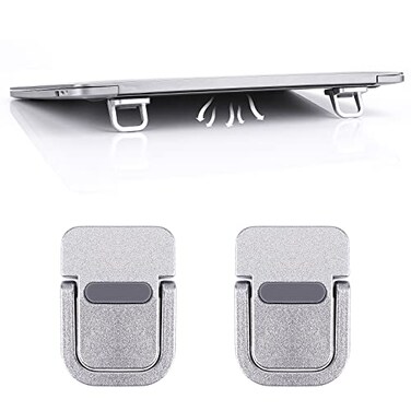 Abeillo 2PCS Portable Keyboard Riser SelfAdhesive Mini Laptop Stand Invisible Computer Keyboard Stand for Desk Laptop Feet Compatible with ProAir Lenovo Surface Silver