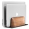 UPERGO Vertical Laptop Stand Dual Slot Wooden Laptop Holder Vertical for Desk Width Adjustable Dock for MacBook Pro and Other Laptops