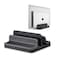CoStySee Leather Vertical Laptop StandDual Laptop Holder StandLaptop Organizer with Adjustable Dock 1826mm071 in for All MacBookTabletSurfaceDelliPad Black
