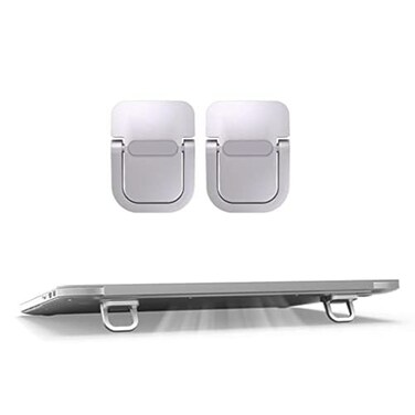 Exdtgt Portable Keyboard Riser Mini Invisible Laptop Stand for Desk Computer Keyboard MacBook Notebook Stand Riser Aluminum 2PCS Silver