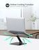 RIWUCT Foldable Aluminum Alloy Laptop Stand for Desk Height Adjustable Ergonomic Computer Stand Portable Laptop Riser Holder Printer Stand Compatible with MacBook Pro AirHPDell 1016 Black