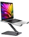 RIWUCT Foldable Aluminum Alloy Laptop Stand for Desk Height Adjustable Ergonomic Computer Stand Portable Laptop Riser Holder Printer Stand Compatible with MacBook Pro AirHPDell 1016 Black