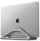 HumanCentric Vertical Laptop Stand for Desks in Space Grey Upright Adjustable Holder to Dock Apple MacBook Stand and Other Laptops to Organize Work Home Office Automatic Grip