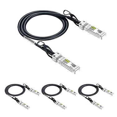 10Gtek SFP DAC Twinax Cable 10G SFP to SFP Direct Attach Copper Patch Passive Cable for Cisco SFPH10GBCU1M Meraki MACBLTA1M Ubiquiti UniF DLink Fortinet 1Meter33ft 4Pack