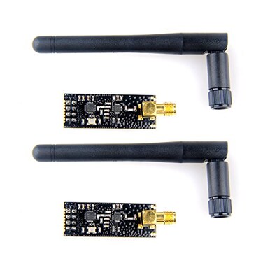 MakerFocus 2pcs nRF24L01PALNA Wireless Transceiver RF Transceiver Module 24G 1100m with SMA Antenna for Arduino