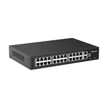 Real HD 24 Port PoE Switch10100Mbps PoE Ethernet Switch Unmanaged with 2 Gigabit Uplink Ports Up to 30W Per Port Total Budget 280W 8023afat Compliant Fanless Silent Rack Mount