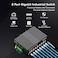MokerLink 8 Port Gigabit Industrial DINRail Ethernet Switch 16Gbps Switching Capacity IP40 Rated Network Switch 40 to 185F with UL Power Supply