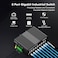 MokerLink 8 Port Gigabit Industrial DINRail Ethernet Switch 16Gbps Switching Capacity IP40 Rated Network Switch 40 to 185F with UL Power Supply