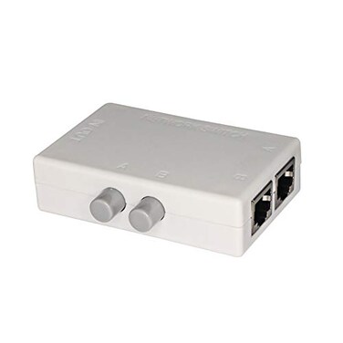 SinLoon RJ45 Splitter Selector Switch 2 Ports Network Switch Splitter Selector Hub 2in 1Out or 1in 2Out 100M t 2Way RJ45 Ethernet Network Push Button Metal Mini Switch Box