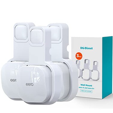 DG-Direct DGDirect Wall Mount Holder Only for eero 6 Router Mesh WiFi SystemNo Messy WiresStand Bracket for eero 6 Extender Space Saving White 3Pcs