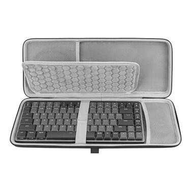 GEEKRIA Keyboard and Mouse Combo Case Compatible with Logitech MX Mechanical Mini Keychron K3 Version 2 LOFREE Flow84 MelGeek O2 Flow Lite 84 Portable Hard Shell Travel Bag Dark Gray