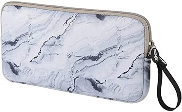 CM Neoprene Carrying Keyboard Sleeve Case Bag Protection Pouch Compatible with Magic Keyboard 1 2 Wireless Keyboard Magic Mouse Magic Trackpad and Wireless Trackpad White Marble Pattern