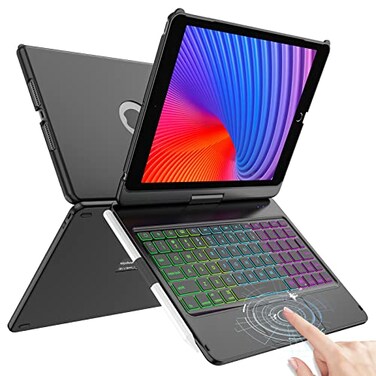 HOTLIFE Keyboard Case for iPad 102 9th8th7th GenTouch Keyboard for iPads 9th Generation8th Gen7th Gen360 Rotatable Protective CoveriPad Keyboard 9th8th7th Gen with Pencil Holder