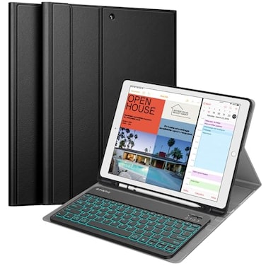 FINTIE Keyboard Case 20172015 iPad Pro 129 inch Old Model 1st 2nd Gen Case Soft TPU Protective Cover 7 Color Backlit Magnetically Detachable Wireless Bluetooth Keyboard Black