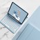 HENGHUI Keyboard Case for iPad Air 13 M3M2 iPad Pro 129 6th5th4th3rd Generation Case with Cute Round Key Detachable BT Color Keyboard Cover Blue