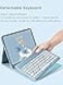 HENGHUI Keyboard Case for iPad Air 13 M3M2 iPad Pro 129 6th5th4th3rd Generation Case with Cute Round Key Detachable BT Color Keyboard Cover Blue