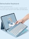 HENGHUI Keyboard Case for iPad Air 13 M3M2 iPad Pro 129 6th5th4th3rd Generation Case with Cute Round Key Detachable BT Color Keyboard Cover Blue