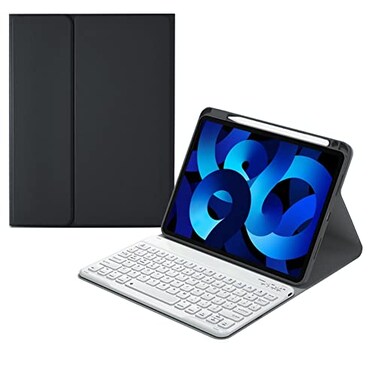 kaitesi Keyboard Case for iPad A16 11th Gen 11 2025 iPad 10th Generation 2022 109 inch Case with Color Concave Keys Detachable Keyboard Cover BlackWhite