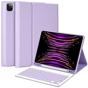MMK for iPad Air 11 inch Case with Keyboard M3 2025 M2 2024 iPad Air 54th Gen 20202022 iPad Pro 11 20182022 Detachable Bluetooth Keyboard Cover with Pencil Holder Clove Purple