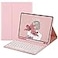 HENGHUI Keyboard Case for iPad Air 11 inch M3M2 Air 5th 4th Generation 109 inch Case with Cute Round Key Color Detachable BT Keyboard Cover Pink