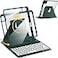 AnMengXinLing Keyboard Case for iPad Air 11 inch M4M3M2iPad Air 5th 4th Generation Rotating Smart Clear Cover with Detachable Magnetic Round Key Keyboard Teal