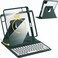 AnMengXinLing Keyboard Case for iPad Air 11 inch M4M3M2iPad Air 5th 4th Generation Rotating Smart Clear Cover with Detachable Magnetic Round Key Keyboard Teal
