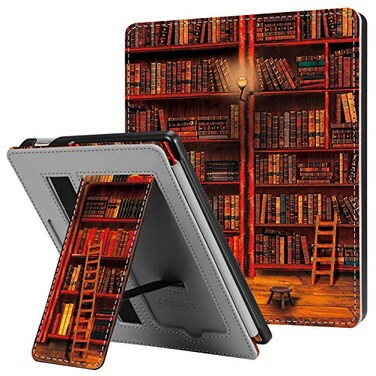 CaseBot Stand Case for Kindle Oasis 10th9th Generation 20192017 Release Premium PU Leather Sleeve Cover with Card Slot and Hand Strap Library